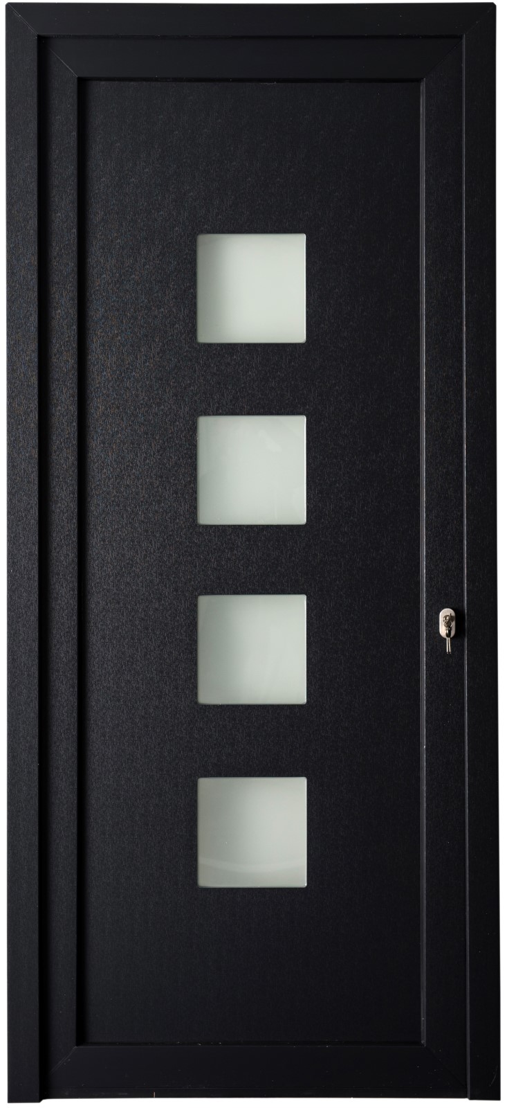 298871 - Porte extérieure PVC gris anthracite - Tirée droite - 4 carreaux - 2180 x 980 mm (de stock)